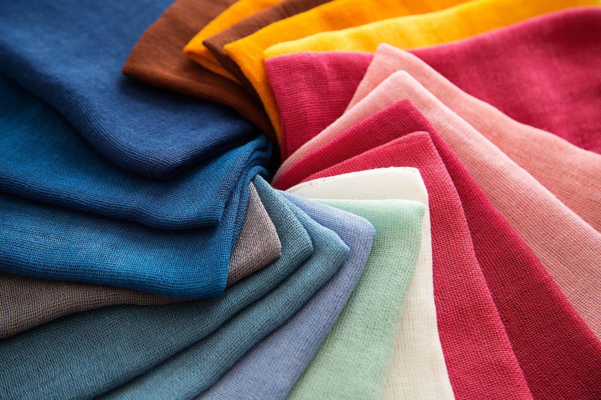 circle of different coloured fabrics